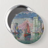 Badge Rond 10 Cm Entrance of La Rochelle Harbor, Paul Signac (Devant & derrière)