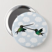 Badge Rond 10 Cm Épée-combattre-Colibris (Devant & derrière)