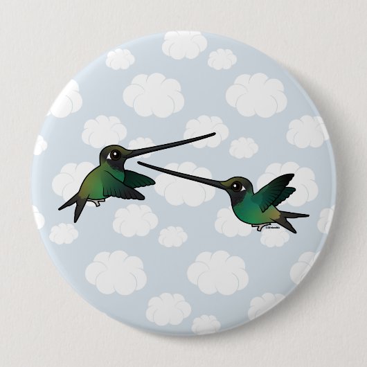Badge Rond 10 Cm Épée-combattre-Colibris (Devant)