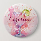 Badge Rond 10 Cm Équipe de la mariée/Center Party de célibataire No (Devant)