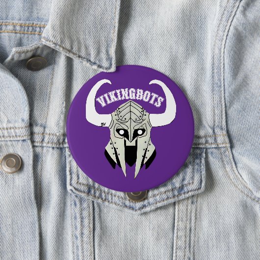 Badge Rond 10 Cm Équipe de robotique Button (En situation)