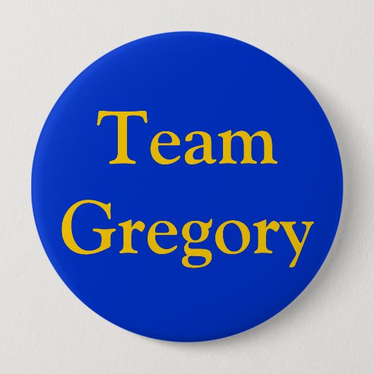 Badge Rond 10 Cm Équipe Gregory (Devant)