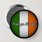 Badge Rond 10 Cm Erin Go Bragh - "L'Irlande pour toujours" (Devant & derrière)