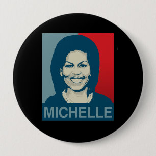 BADGE ROND 10 CM ESPOIR DE MICHELLE OBAMA - .PNG