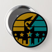 Badge Rond 10 Cm Étoiles d'approbation - Une perspective moderne (Devant & derrière)