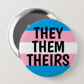 Badge Rond 10 Cm eux/eux/leur drapeau de fierté de transport de (Devant & derrière)