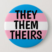 Badge Rond 10 Cm eux/eux/leur drapeau de fierté de transport de (Devant)
