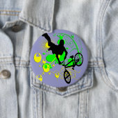 Badge Rond 10 Cm Faire du vélo extrême (En situation)