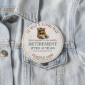 Badge Rond 10 Cm Faire-part de retraite avec vieilles éperons (En situation)