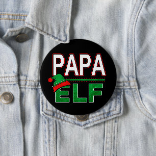 Badge Rond 10 Cm Famille Elf Papa Elf Noël Fête #TeamElf