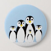 Badge Rond 10 Cm Famille Pingouin mignonne (Devant)