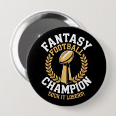 Badge Rond 10 Cm Fantasy Football Champion (Devant & derrière)
