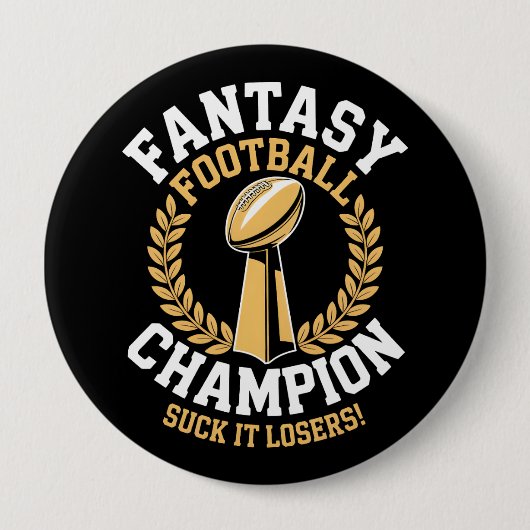 Badge Rond 10 Cm Fantasy Football Champion (Devant)
