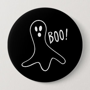 Badge Rond 10 Cm Fantôme mignon Booo de Halloween