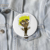 Badge Rond 10 Cm Farty Fingers Chibi (En situation)