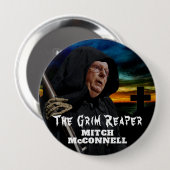 Badge Rond 10 Cm Faucheuse de Mitch McConnell (Devant & derrière)