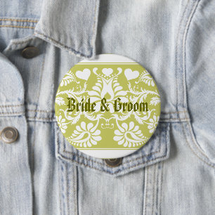 Badge Rond 10 Cm Faveurs de mariage florales vintage blanches