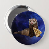 Badge Rond 10 Cm Ferret Weasel PIzza Slice Nebula Space (Devant & derrière)
