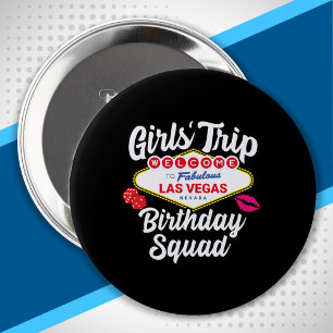 Badge Rond 10 Cm Fête d'anniversaire de Las Vegas - Escouade d'Anni