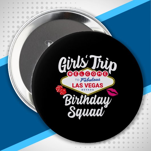 Badge Rond 10 Cm Fête d'anniversaire de Las Vegas - Escouade d'Anni