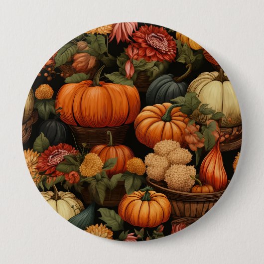 Badge Rond 10 Cm Fête d'automne (Devant)