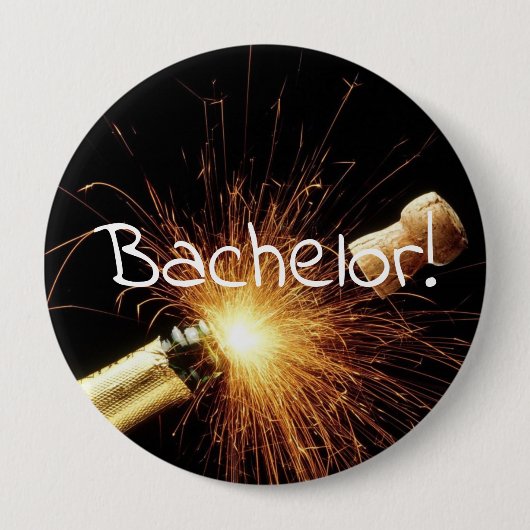Badge Rond 10 Cm fête de bachelor en bouteille de champagne (Devant)