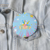 Badge Rond 10 Cm Fête de Bowling  (En situation)