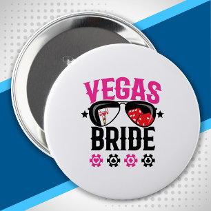 Badge Rond 10 Cm Fête de Vegas Wedding