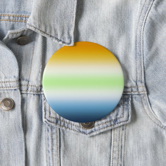 Badge Rond 10 Cm Fierté Agender AroAce à dégradé (En situation)