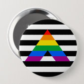 Badge Rond 10 Cm Fierté droite d'allié (Devant & derrière)