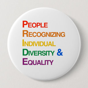 BADGE ROND 10 CM FIERTÉ : LES GENS IDENTIFIANT LA DIVERSITÉ