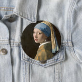 Badge Rond 10 Cm Fille avec une oreille perle (En situation)