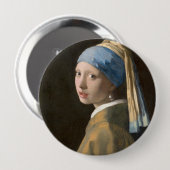 Badge Rond 10 Cm Fille avec une oreille perle (Devant & derrière)