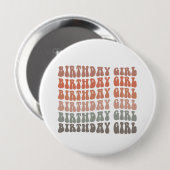 Badge Rond 10 Cm Fille d'anniversaire super (Devant & derrière)