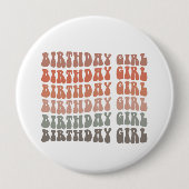 Badge Rond 10 Cm Fille d'anniversaire super (Devant)