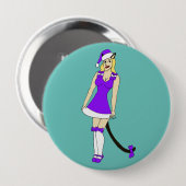 Badge Rond 10 Cm Fille de Noël pourpre (Devant & derrière)