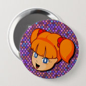 Badge Rond 10 Cm Fille de rouge de Manga (Devant & derrière)