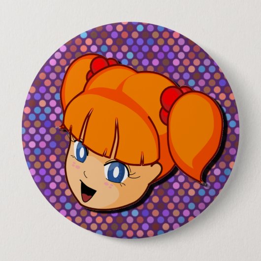 Badge Rond 10 Cm Fille de rouge de Manga (Devant)