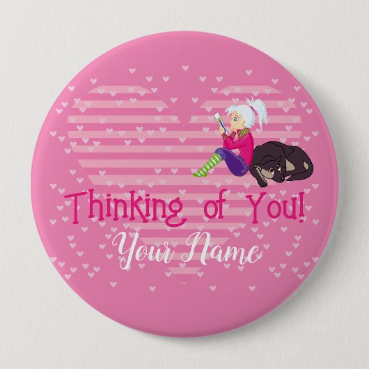 Badge Rond 10 Cm Fille Être amoureuse (Devant)