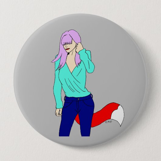 Badge Rond 10 Cm fille foy (Devant)