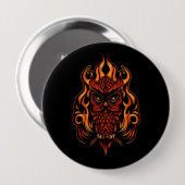 Badge Rond 10 Cm Fire owl (Devant & derrière)