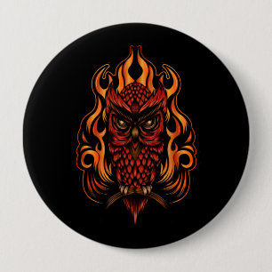 Badge Rond 10 Cm Fire owl