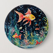 Badge Rond 10 Cm Fish Dreamland, perfection aquarium, (Devant)