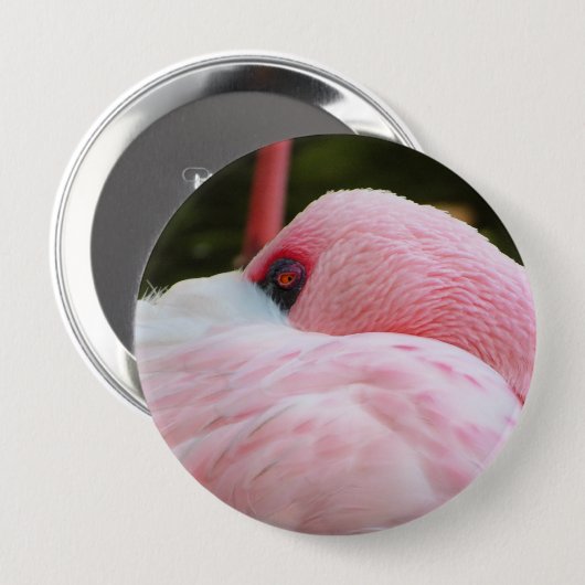Badge Rond 10 Cm Flamant rose (Devant & derrière)