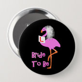 Badge Rond 10 Cm Flamant rose Rose Cute Bachelorette Hen Party Thèm (Devant & derrière)