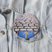 Badge Rond 10 Cm Flèche jaune (En situation)