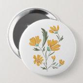 Badge Rond 10 Cm Fleur de Cosmos Jaune Beauté simple (Devant & derrière)