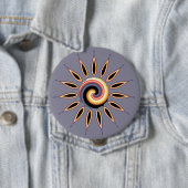 Badge Rond 10 Cm Fleur de soleil (En situation)