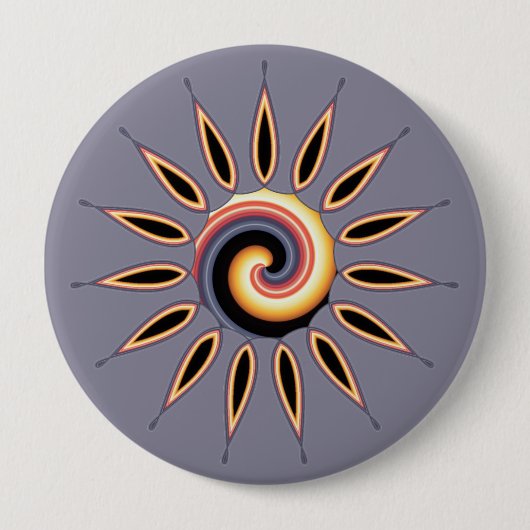 Badge Rond 10 Cm Fleur de soleil (Devant)