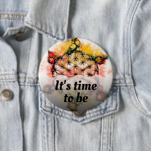 Badge Rond 10 Cm Fleur De Vie - Façons Colorées 4